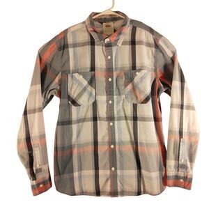 Levi's shirt mens L Large multicolor plaid long sleeve white tab button